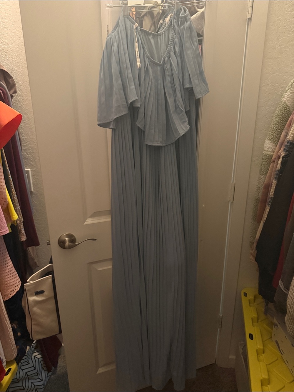 Soieblu Light Blue Pleated Maxi Dress